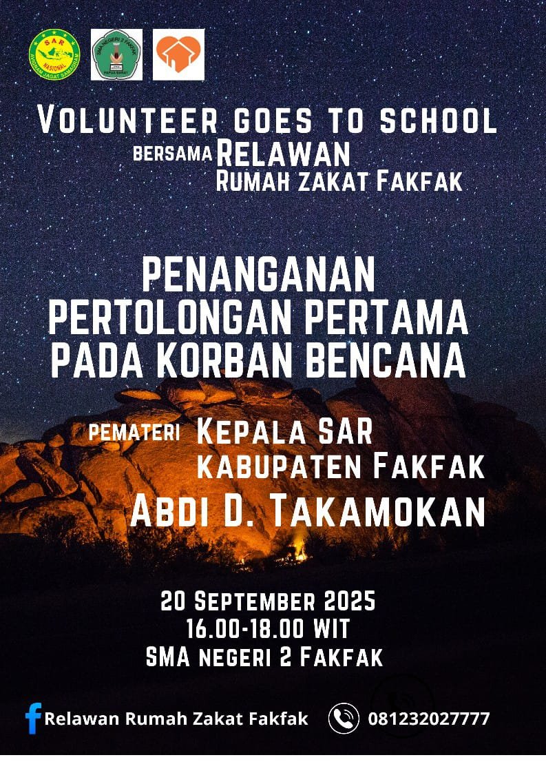 Foto. Flyer Kegiatan Relawan Rumah Zakat Fakfak.