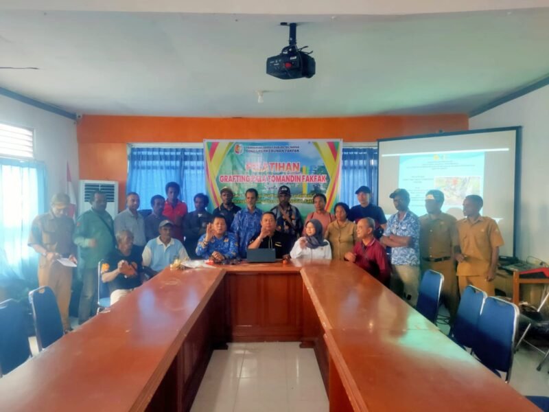 Foto. Pelatihan Teknik Grafting (Sambung Pucuk) Tanaman Pala selama dua hari, Senin–Selasa (10–11 November 2025) di Ruang Rapat Tomandin.