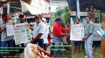 Dinas Perkebunan gencar melakukan sosialisasi langsung ke distrik dan kampung-kampung dalam penetapan harga pembelian pala mentah berkualitas.