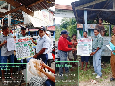 Dinas Perkebunan gencar melakukan sosialisasi langsung ke distrik dan kampung-kampung dalam penetapan harga pembelian pala mentah berkualitas.