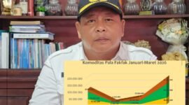 Kepala Dinas Perkebunan Fakfak Widhi Asmoro Jati, ST., MT menyampaikan capaian selama tiga bulan pertama tahun 2026.